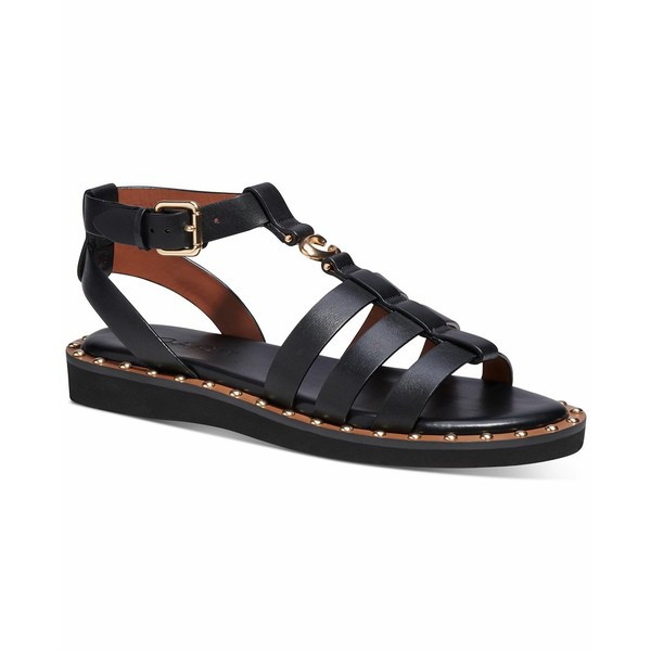 コーチ レディース サンダル シューズ Women's Giselle Studded Gladiator Sandals Black