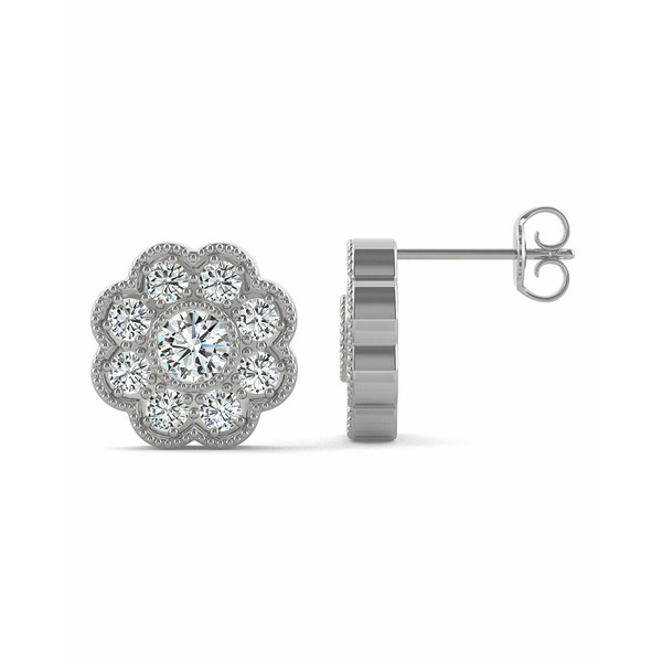 チャールズ アンド コルバード レディース ピアス＆イヤリング アクセサリー Moissanite Floral Stud Earrings 3/4 ct. t.w. Diamond Equ