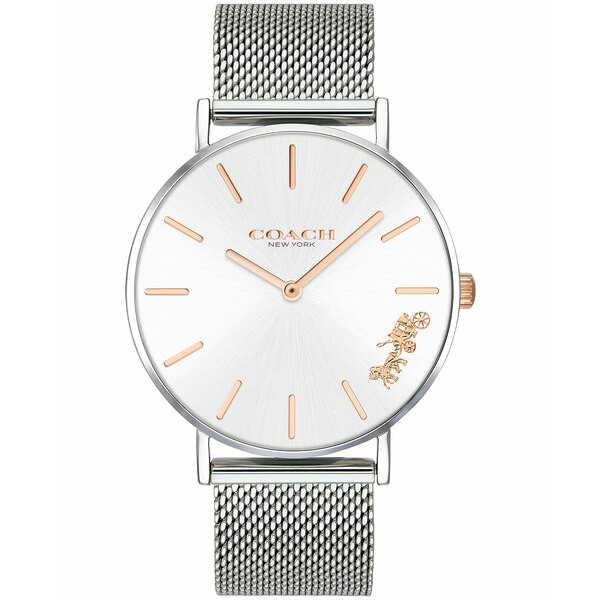 コーチ レディース 腕時計 アクセサリー Women's Perry Stainless Steel Mesh Bracelet Watch 36mm Silver