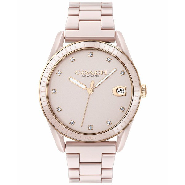 コーチ レディース 腕時計 アクセサリー Women's Preston Blush Ceramic Bracelet Watch 36mm Blush