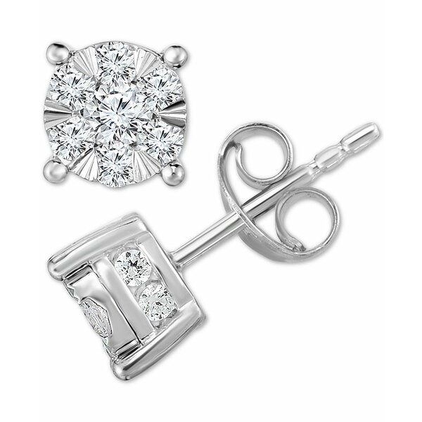 トゥルーミラクル レディース ピアス＆イヤリング アクセサリー Diamond Stud Earrings (1 ct. t.w.) in 14k White Gold White Gold