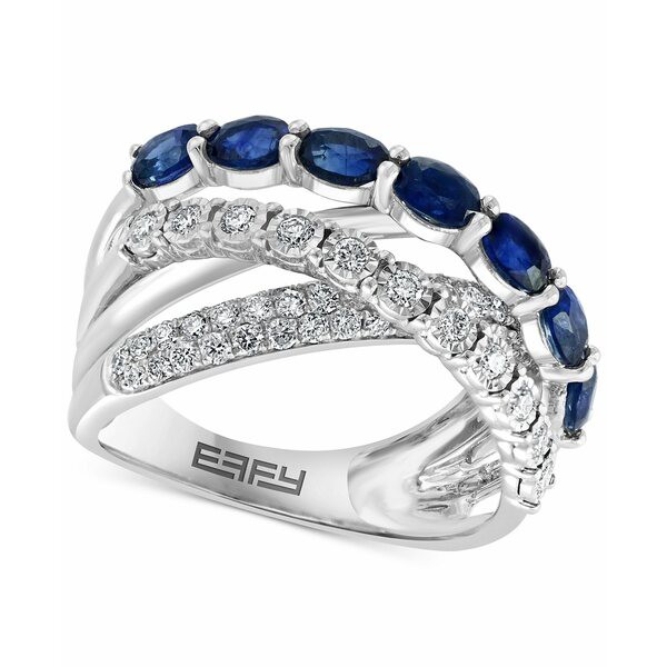 エフィー コレクション レディース リング アクセサリー EFFY® Sapphire (1-5/8 ct. t.w.) & Diamond (5/8 ct. t.w.) Crossover Ring