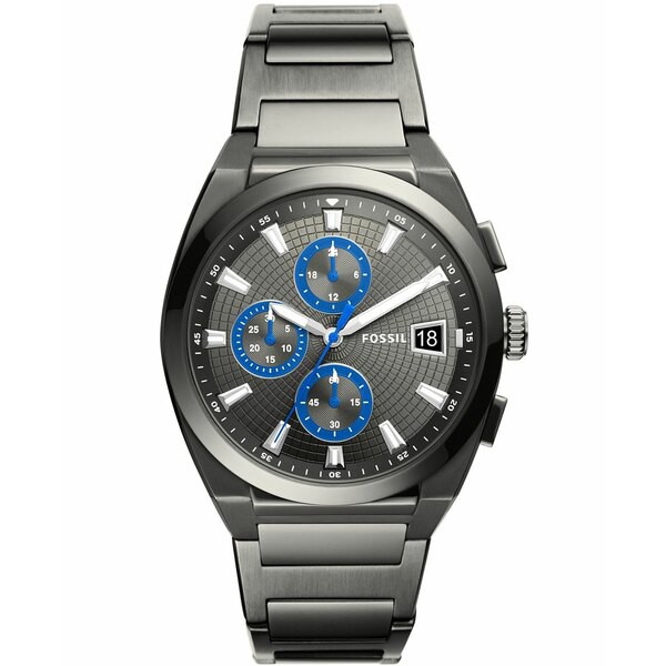 フォッシル メンズ 腕時計 アクセサリー Men's Everett chronograph movement, gray stainless steel bracelet watch 42mm Gray