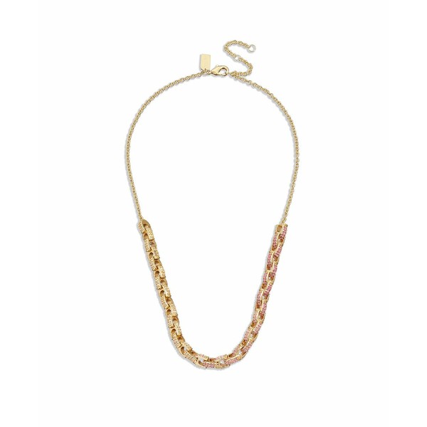 コーチ レディース ネックレス・チョーカー・ペンダントトップ アクセサリー Pave Signature C-Chain Necklace Pink, Gold-Tone