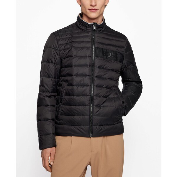 ヒューゴボス メンズ ジャケット＆ブルゾン アウター BOSS Men's Water-Repellent Padded Jacket Black