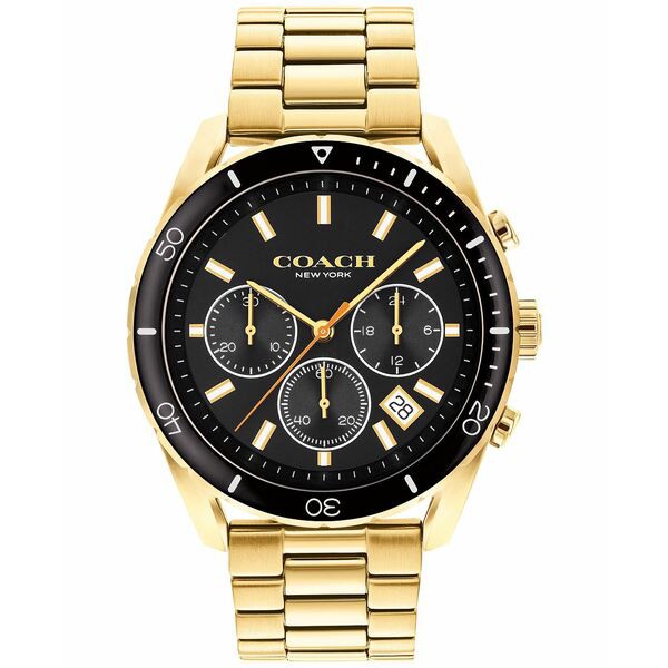 コーチ メンズ 腕時計 アクセサリー Men's Preston Chronograph Gold-Tone Bracelet Watch 44mm Gold