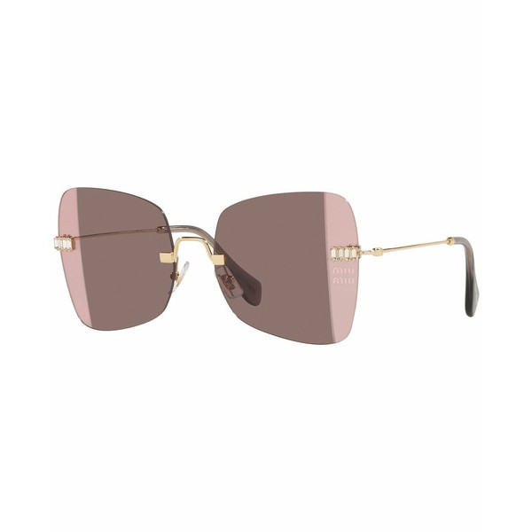 ミュウミュウ レディース サングラス＆アイウェア アクセサリー Women's Sunglasses, MU 50WS 59 Pale Gold-Tone