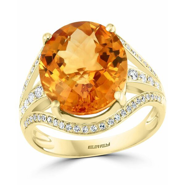 エフィー コレクション レディース リング アクセサリー EFFY® Citrine (6-5/8 ct. t.w.) & Diamond (1/3 ct. t.w.) Ring in 14k Gol