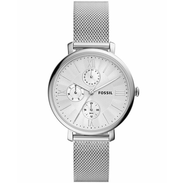 フォッシル レディース 腕時計 アクセサリー Women's Jaqueline silver tone multifunction movement, mesh bracelet watch 38mm Silver