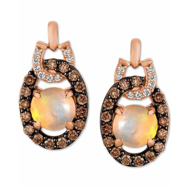 ルヴァン レディース ピアス＆イヤリング アクセサリー Neopolitan Opal (5/8 ct. t.w.) & Diamond (1/3 ct. t.w.) Doorknocker Drop Ear