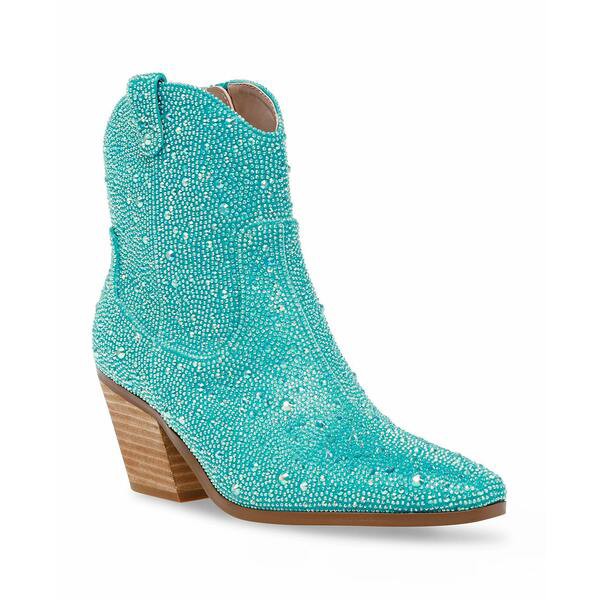 ベッツィジョンソン レディース ブーツ＆レインブーツ シューズ Diva Embellished Western Booties Light Turquoise