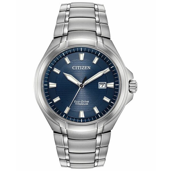 シチズン メンズ 腕時計 アクセサリー Eco-Drive Men's Paradigm Silver-Tone Super Titanium Bracelet Watch 43mm No Color