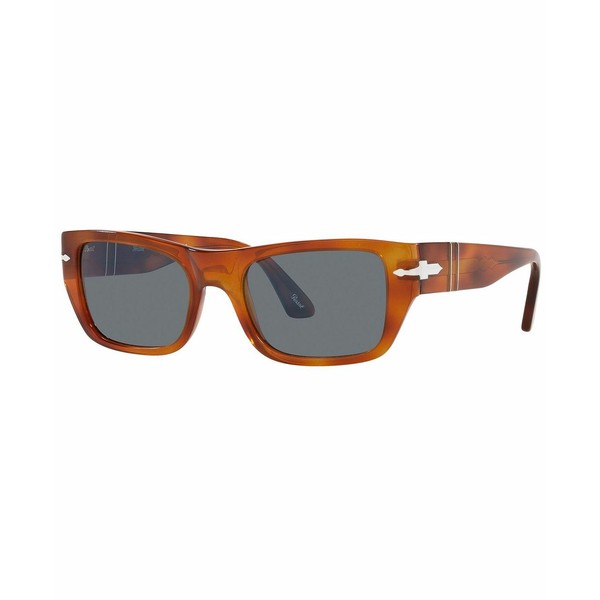 ペルソル レディース サングラス＆アイウェア アクセサリー Unisex Sunglasses, PO3268S 53 TERRA DI SIENA/LIGHT BLUE