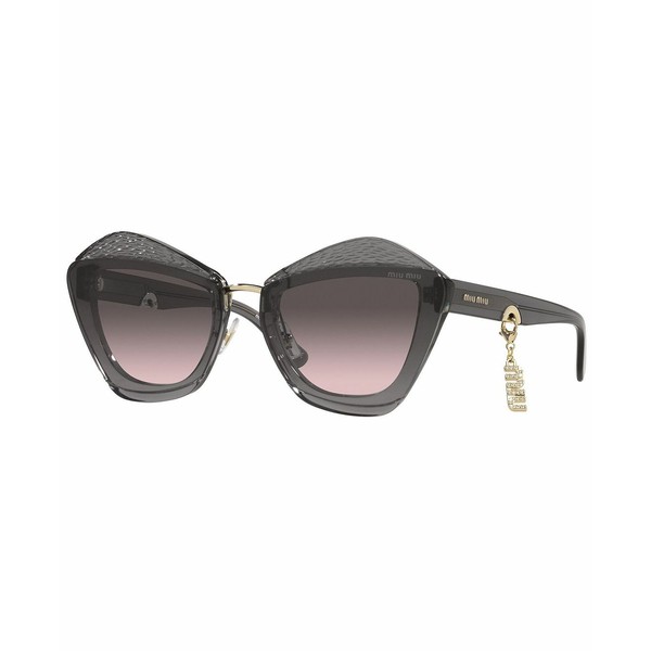 ミュウミュウ レディース サングラス＆アイウェア アクセサリー Women's Sunglasses, MU 01XS 67 DARK GREY TRANSPARENT/PINK GRADIENT G