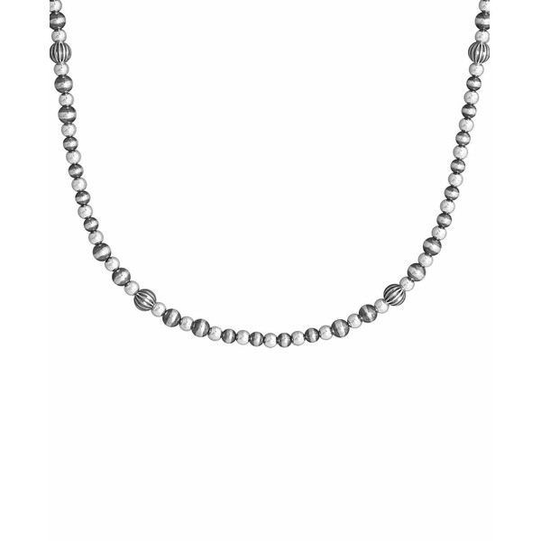 アメリカンウェスト レディース ネックレス・チョーカー・ペンダントトップ アクセサリー Beaded Textured Necklace with Extender Silve