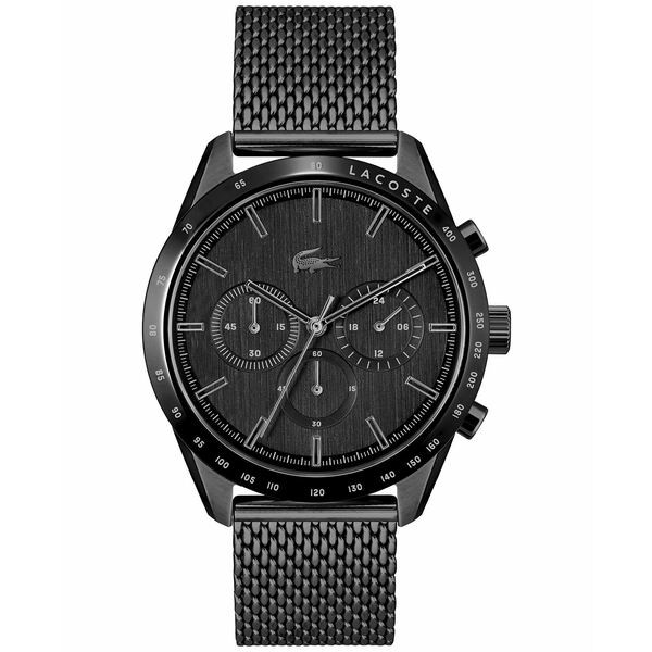 ラコステ メンズ 腕時計 アクセサリー Men's Chronograph Boston Black-Tone Stainless Steel Mesh Bracelet Watch 42mm Black