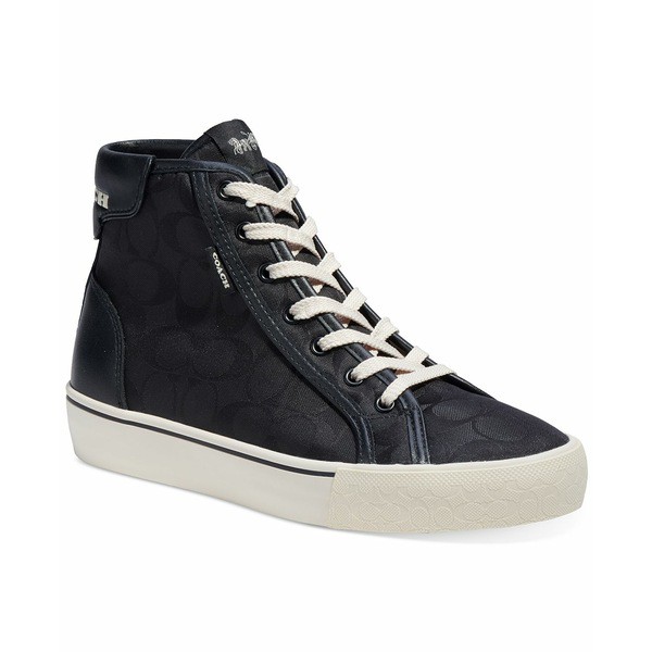 コーチ レディース スニーカー シューズ Women's CitySole High-Top Platform Sneakers Black Signature