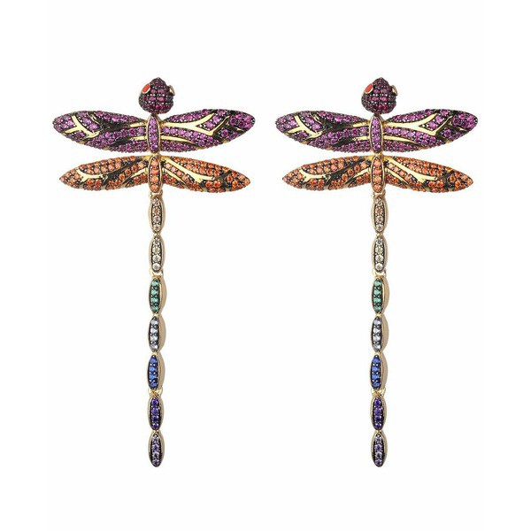 ノワール ジュエリー レディース ピアス＆イヤリング アクセサリー Mutli-Colored Cubic Zirconia Dragon Fly Stud Earring Gold