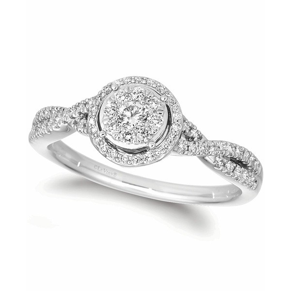 ルヴァン レディース リング アクセサリー Vanilla Diamond® Twist Halo Ring (3/8 ct. t.w.) in Platinum Platinum