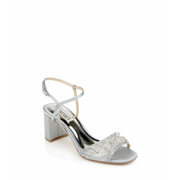 バッジェリーミシュカ レディース サンダル シューズ Blaine Embellished Block-Heel Dress Sandals Whisper Blue Satin