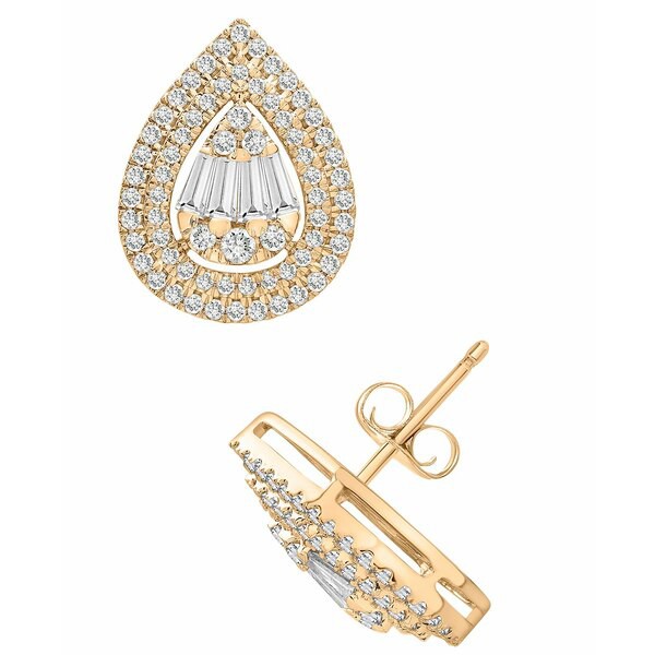 ラップド イン ラブ レディース ピアス＆イヤリング アクセサリー Diamond Teardrop Halo Stud Earrings (1 ct. t.w.) in 14k White Gold