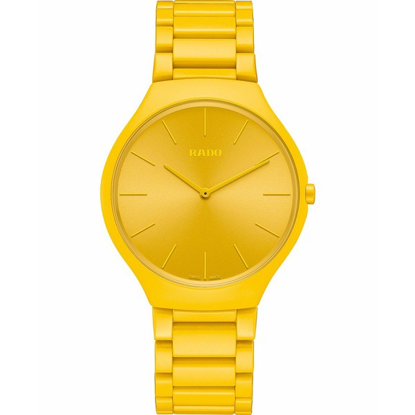 ラド レディース 腕時計 アクセサリー Unisex Swiss True Thinline Les Couleurs Le Corbusier Yellow High-Tech Ceramic Bracelet Watch