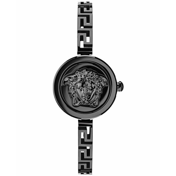 ヴェルサーチ レディース 腕時計 アクセサリー Women's Swiss Medusa Secret Black Ion Plated Stainless Steel Bracelet Watch 25mm Ip