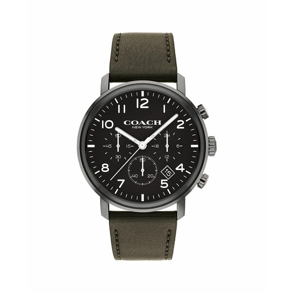 コーチ メンズ 腕時計 アクセサリー Men's Harrison Olive Leather Strap Watch 42mm Olive