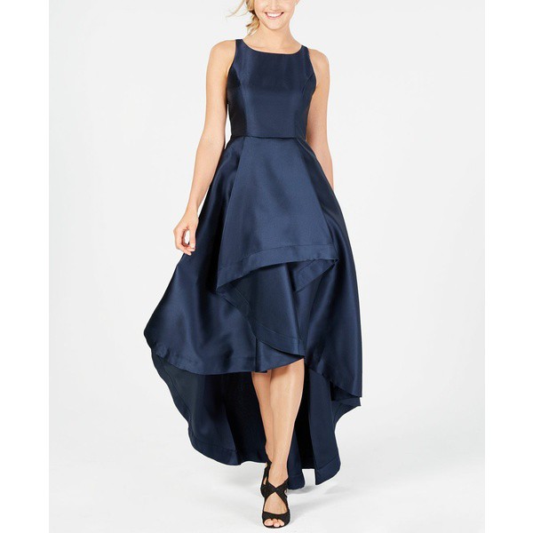 アドリアナ パペル レディース ワンピース トップス High-Low Mikado Gown Midnight Navy