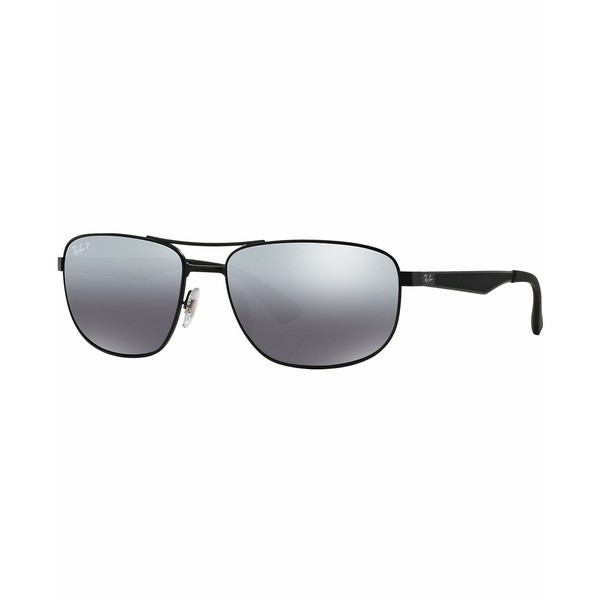 レイバン メンズ サングラス・アイウェア アクセサリー Polarized Sunglasses, RB3528 Black Matte/Silver Mirrored Polarized