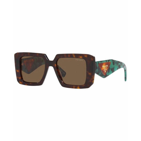 プラダ レディース サングラス＆アイウェア アクセサリー Women's Low Bridge Fit Sunglasses, 52 Tortoise