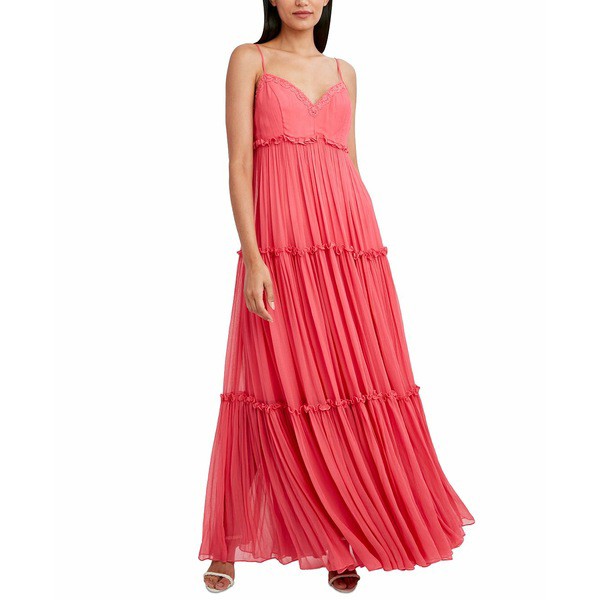 ビーシービージーマックスアズリア レディース ワンピース トップス Tiered Maxi Dress Claret Red