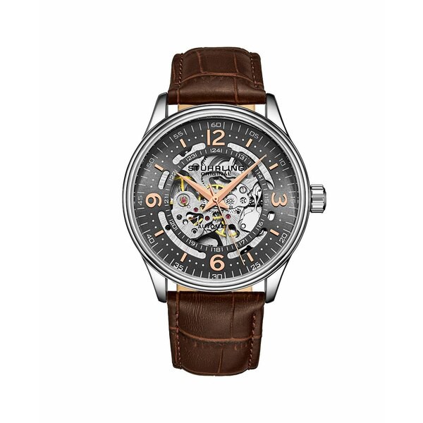 スターリング メンズ 腕時計 アクセサリー Men's Brown Leather Strap Watch 42mm Brown