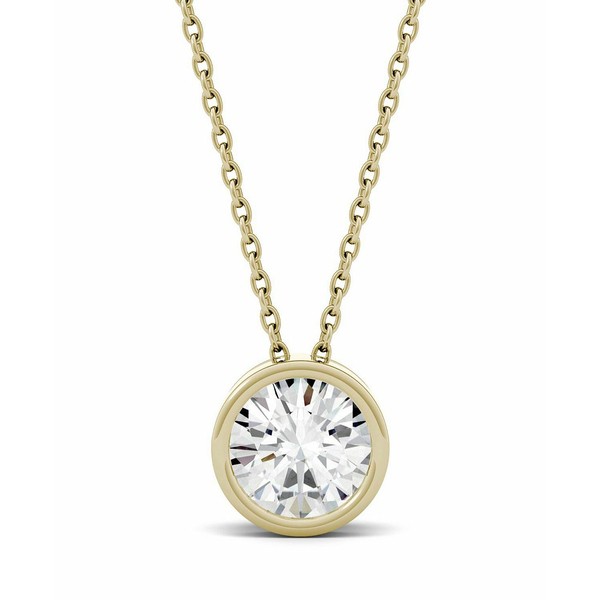 チャールズ アンド コルバード レディース ネックレス・チョーカー・ペンダントトップ アクセサリー Moissanite Bezel Solitaire Pendant