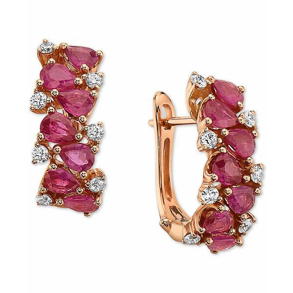 エフィー コレクション レディース ピアス＆イヤリング アクセサリー EFFY® Ruby (1-7/8 ct. t.w.) & Diamond (1/3 ct. t.w.) Hoop E