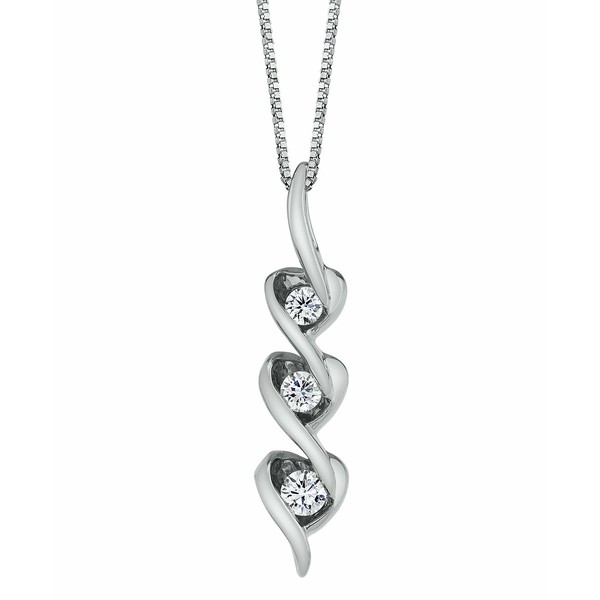 セイレーン レディース ネックレス・チョーカー・ペンダントトップ アクセサリー Diamond (1/8 ct. t.w.) Heart Pendant in 14k White, Y