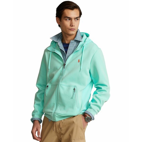 ラルフローレン メンズ パーカー・スウェットシャツ アウター Men's Water-Repellent Double-Knit Hoodie Aqua Verde