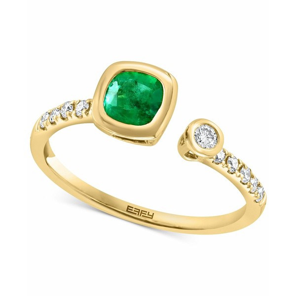 エフィー コレクション レディース リング アクセサリー EFFY® Emerald (1/2 ct. t.w.) & Diamond (1/6 ct. t.w.) Cuff Ring in 14k