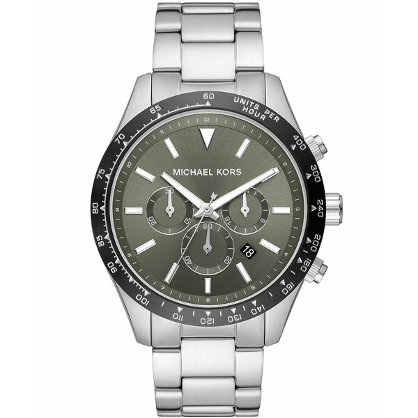 マイケルコース メンズ 腕時計 アクセサリー Men's Layton Chronograph Silver-Tone Stainless Steel Bracelet Watch 45mm Silver- Tone