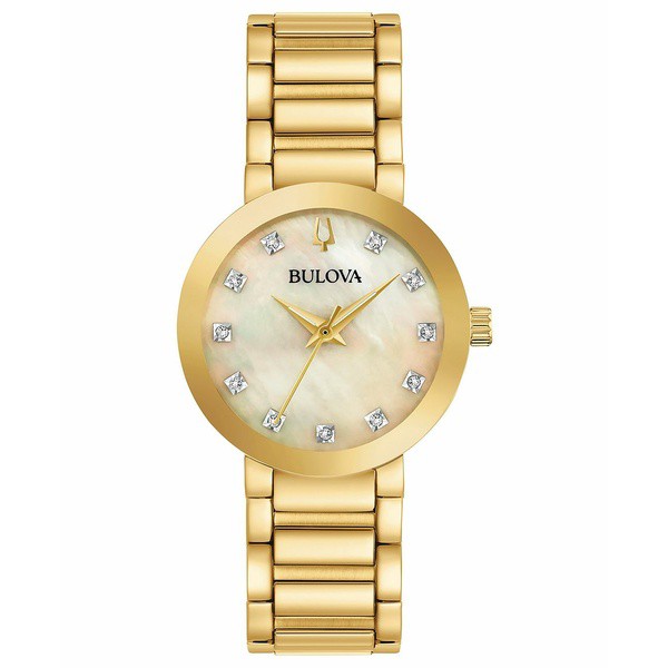 ブロバ レディース 腕時計 アクセサリー Women's Futuro Diamond-Accent Gold-Tone Stainless Steel Bracelet Watch 30mm No Color