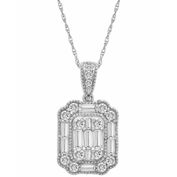 ラップド イン ラブ レディース ネックレス・チョーカー・ペンダントトップ アクセサリー Diamond Baguette Cluster Pendant Necklace (1