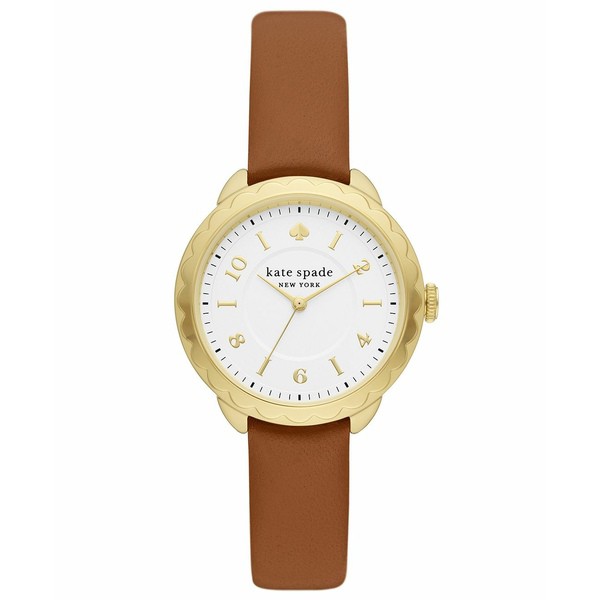 ケイト スペード レディース 腕時計 アクセサリー Women's Morningside Brown Leather Strap Watch 34mm Brown