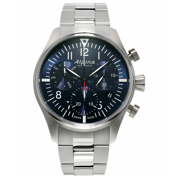 アルピン メンズ 腕時計 アクセサリー Men's Swiss Automatic Chronograph Startimer Pilot Stainless Steel Bracelet Watch 42mm Stainl