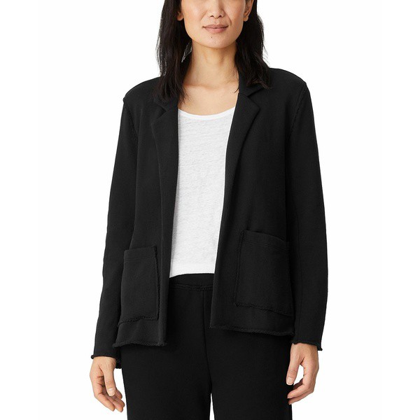 エイリーンフィッシャー レディース ジャケット＆ブルゾン アウター Organic Open-Front Blazer Black