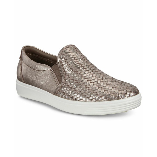 エコー レディース スニーカー シューズ Women's Soft 7 Woven Slip-On Sneakers Stone Metallic