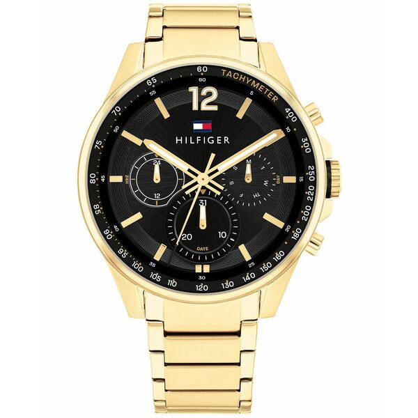 トミー ヒルフィガー メンズ 腕時計 アクセサリー Men's Gold-Tone Bracelet Watch 44mm Gold