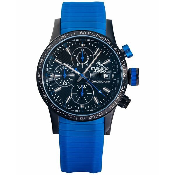 ストルメント マリーノ メンズ 腕時計 アクセサリー Men's Admiral Chronograph Blue Silicone Performance Timepiece Watch 45mm Blue