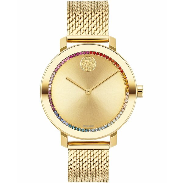 モバド レディース 腕時計 アクセサリー Women's Swiss Bold Evolution Gold Ion-Plated Stainless Steel Mesh Bracelet Watch 34mm Gold