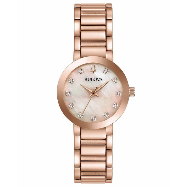 ブロバ レディース 腕時計 アクセサリー Women's Futuro Diamond-Accent Rose Gold-Tone Stainless Steel Bracelet Watch 30mm No Color