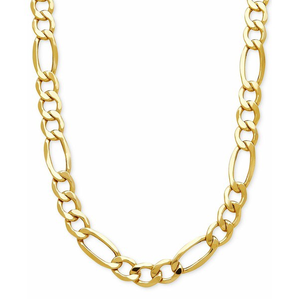 イタリアン ゴールド メンズ ネックレス・チョーカー アクセサリー Men's Figaro Link Chain Necklace (7-1/5MM) in 10k Gold Yellow Gol